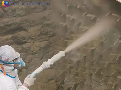 Торкрет-масса для теплоизоляционного слоя